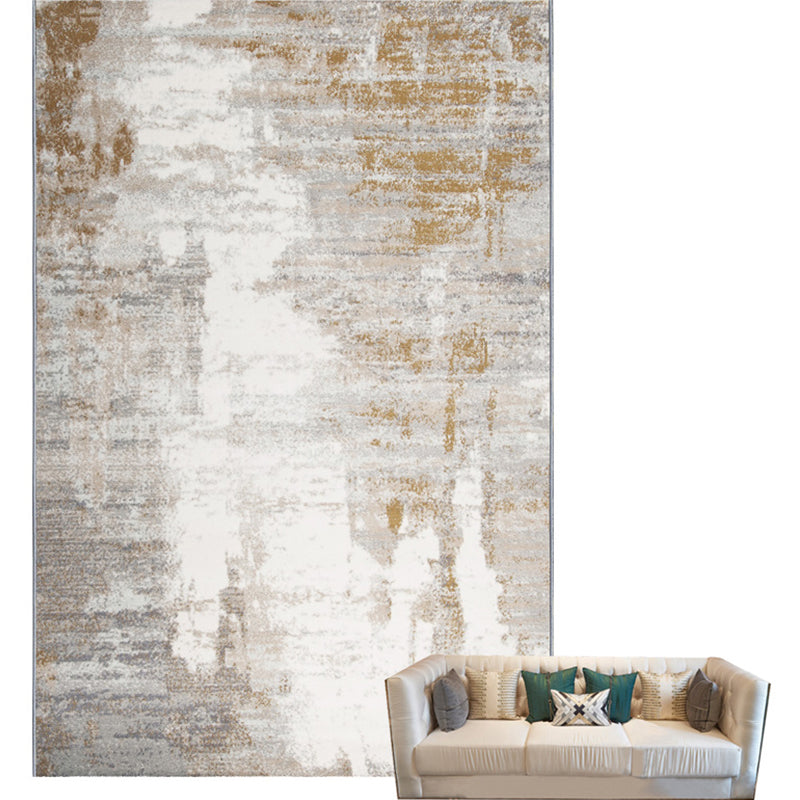 Multi Colored Abstract Pattern Rug Polyster Simple Carpet Anti-Slip Washable Stain-Resistant Area Rug for Home Gray-Gold Clearhalo 'Area Rug' 'Rug' 2215389