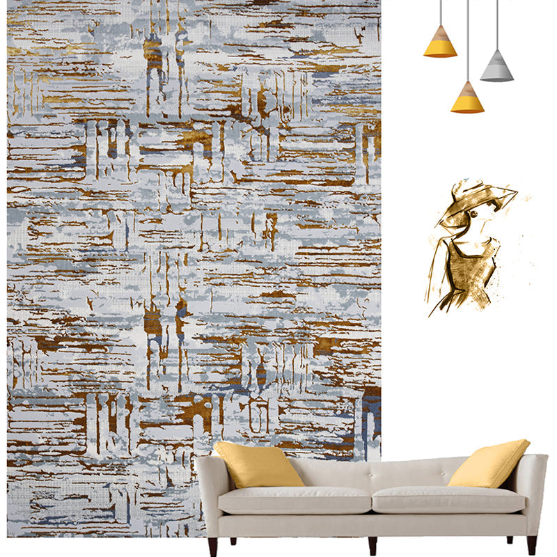 Industrial Abstract Print Rug Multi-Color Cotton Blend Area Carpet Pet Friendly Easy Care Indoor Rug for Living Room Blue-Brown Clearhalo 'Area Rug' 'Rug' 2215391