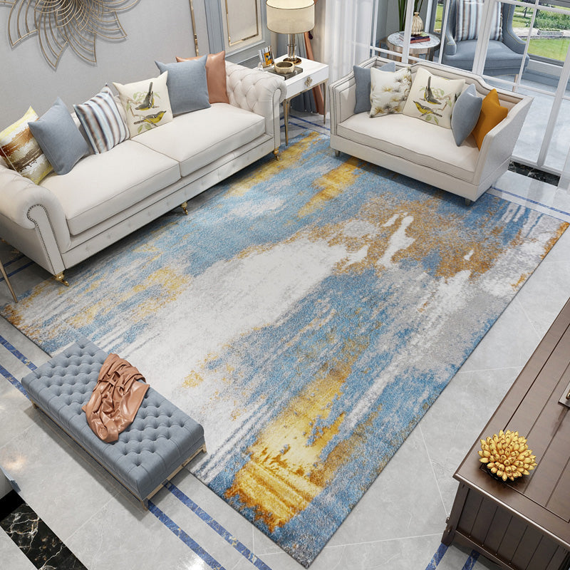 Contemporary Parlor Rug Multi Color Abstract Printed Carpet Cotton Blend Non-Slip Backing Washable Indoor Rug Clearhalo 'Area Rug' 'Rug' 2215623