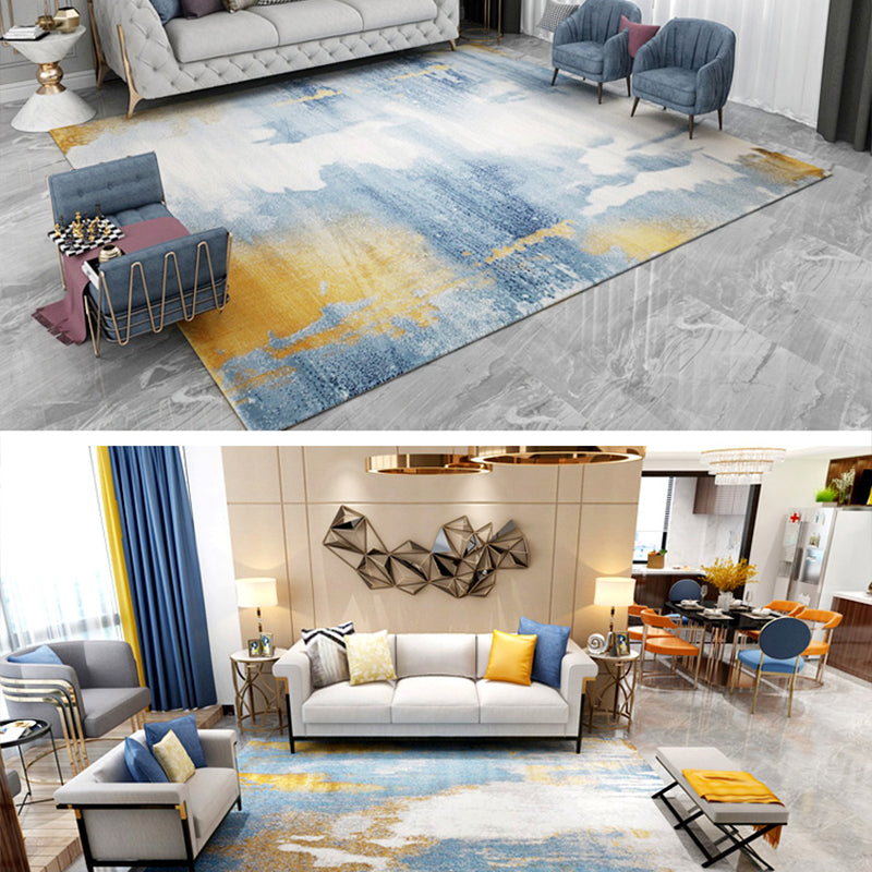 Contemporary Parlor Rug Multi Color Abstract Printed Carpet Cotton Blend Non-Slip Backing Washable Indoor Rug Clearhalo 'Area Rug' 'Rug' 2215628