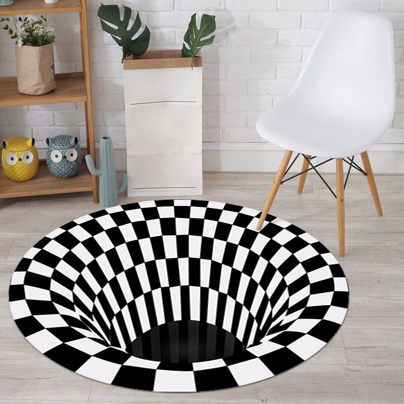 Multi Colored Unique Rug Synthetics 3D Geometric Print Carpet Non-Slip Backing Pet Friendly Rug for Bedroom Clearhalo 'Area Rug' 'Rug' 2215703