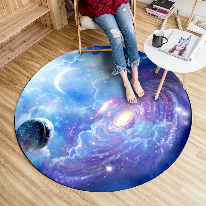 Casual Purple-Blue Creative Rug Polypropylene 3D Universe Area Carpet Non-Slip Backing Washable Rug for Home Clearhalo 'Area Rug' 'Rug' 2215775