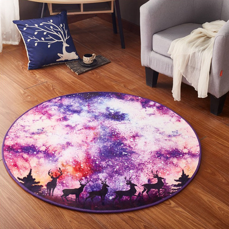 Trendy 3D Space Print Rug Multicolor Polypropylene Carpet Anti-Slip Backing Pet Friendly Rug for Room Light Purple Clearhalo 'Area Rug' 'Rug' 2215842