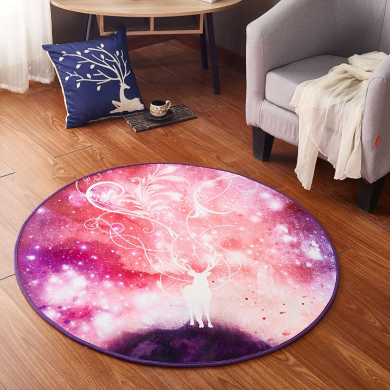 Trendy 3D Space Print Rug Multicolor Polypropylene Carpet Anti-Slip Backing Pet Friendly Rug for Room Pink Clearhalo 'Area Rug' 'Rug' 2215843