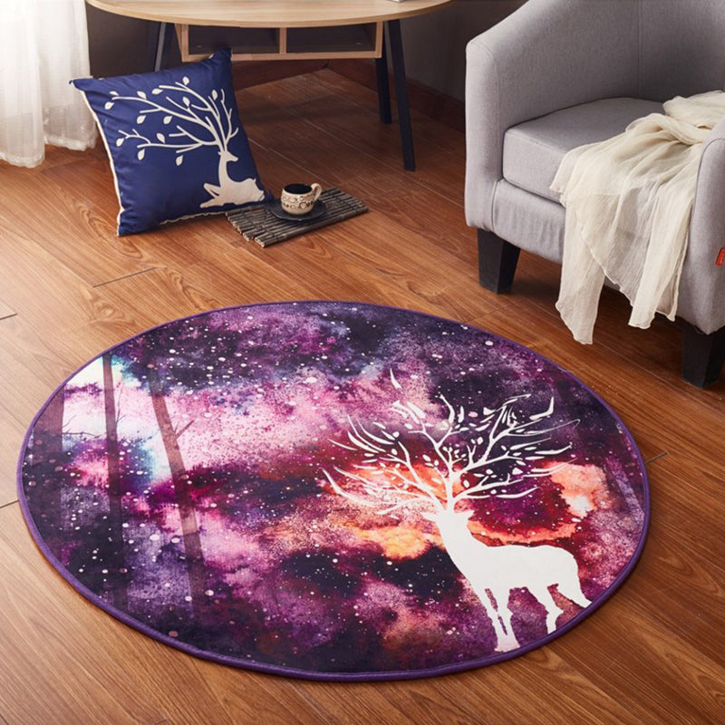Trendy 3D Space Print Rug Multicolor Polypropylene Carpet Anti-Slip Backing Pet Friendly Rug for Room Purple Clearhalo 'Area Rug' 'Rug' 2215845