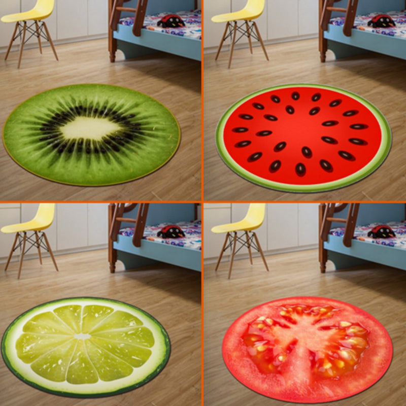 Multi-Color Relaxing Rug Polyster Fruit Print Area Carpet Easy Care Machine Washable Indoor Rug for Kids Bedroom Clearhalo 'Area Rug' 'Rug' 2215846