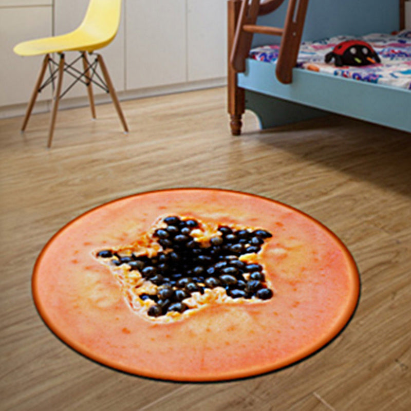 Multi-Color Relaxing Rug Polyster Fruit Print Area Carpet Easy Care Machine Washable Indoor Rug for Kids Bedroom Yellow-Red Clearhalo 'Area Rug' 'Rug' 2215852