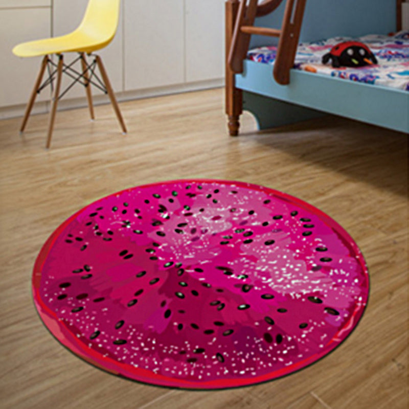 Multi-Color Relaxing Rug Polyster Fruit Print Area Carpet Easy Care Machine Washable Indoor Rug for Kids Bedroom Purple Clearhalo 'Area Rug' 'Rug' 2215855