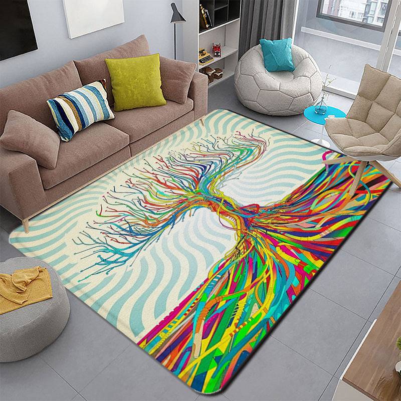 Funky Living Room Rug Multi-Colored Cartoon 3D Print Carpet Synthetics Anti-Slip Backing Stain-Resistant Rug Green Clearhalo 'Area Rug' 'Rug' 2215858