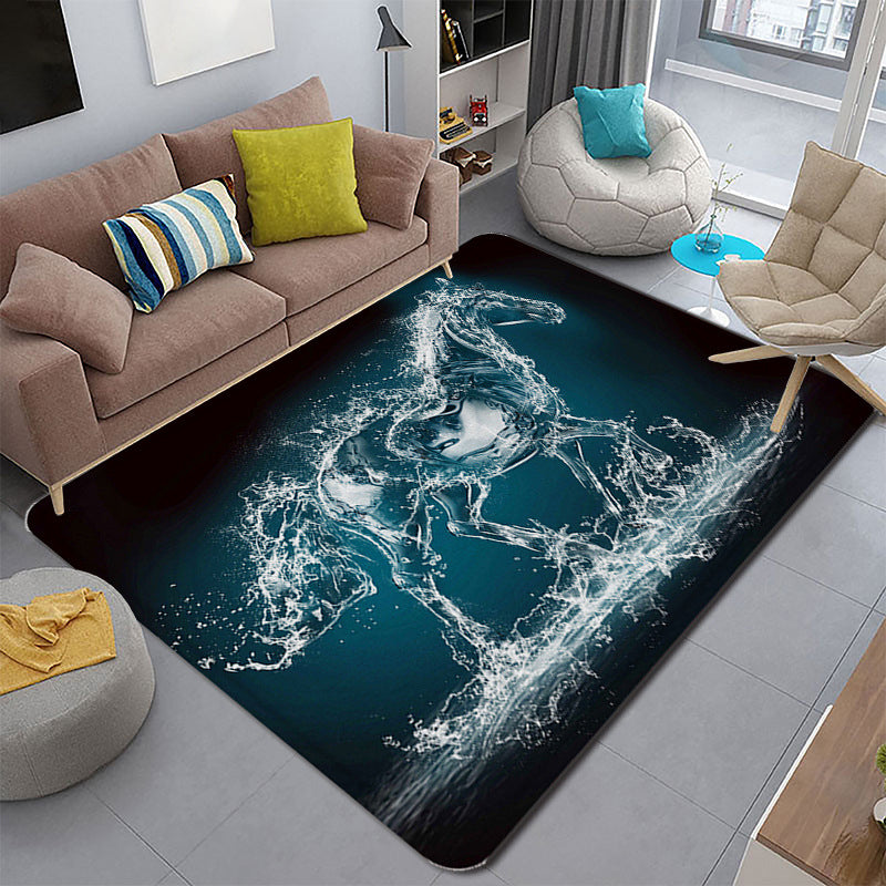 Funky Living Room Rug Multi-Colored Cartoon 3D Print Carpet Synthetics Anti-Slip Backing Stain-Resistant Rug Navy Clearhalo 'Area Rug' 'Rug' 2215864