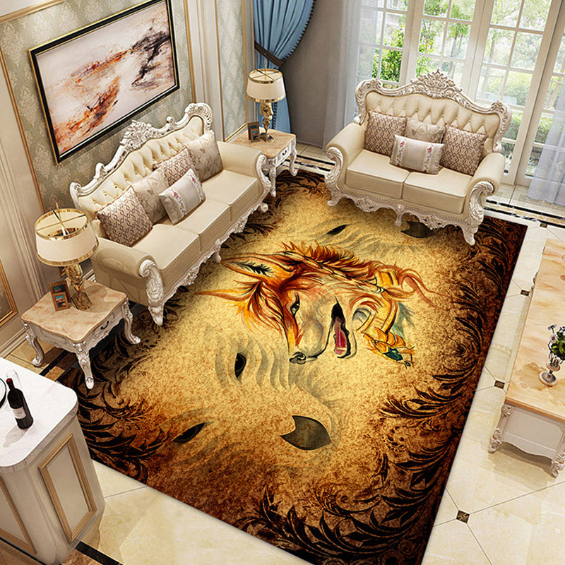 Multi-Colored Kids Room Rug Unique 3D Animal Area Rug Polyster Pet Friendly Non-Slip Washable Carpet Yellow Clearhalo 'Area Rug' 'Rug' 2215875