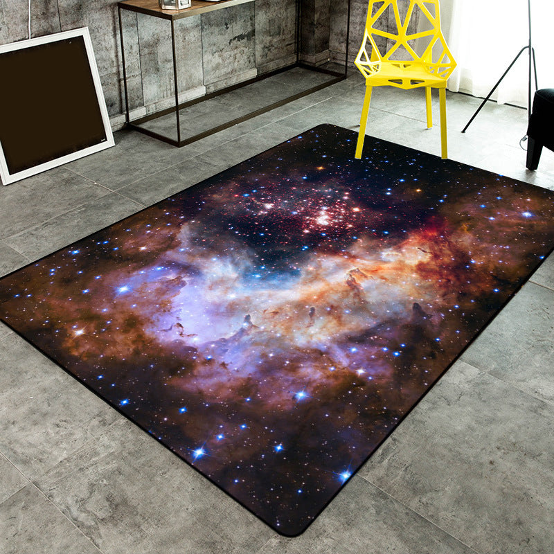 Calming Childrens Rug Multi-Color 3D Starry Sky Pattern Carpet Polypropylene Non-Slip Machine Washable Rug Clearhalo 'Area Rug' 'Rug' 2215883