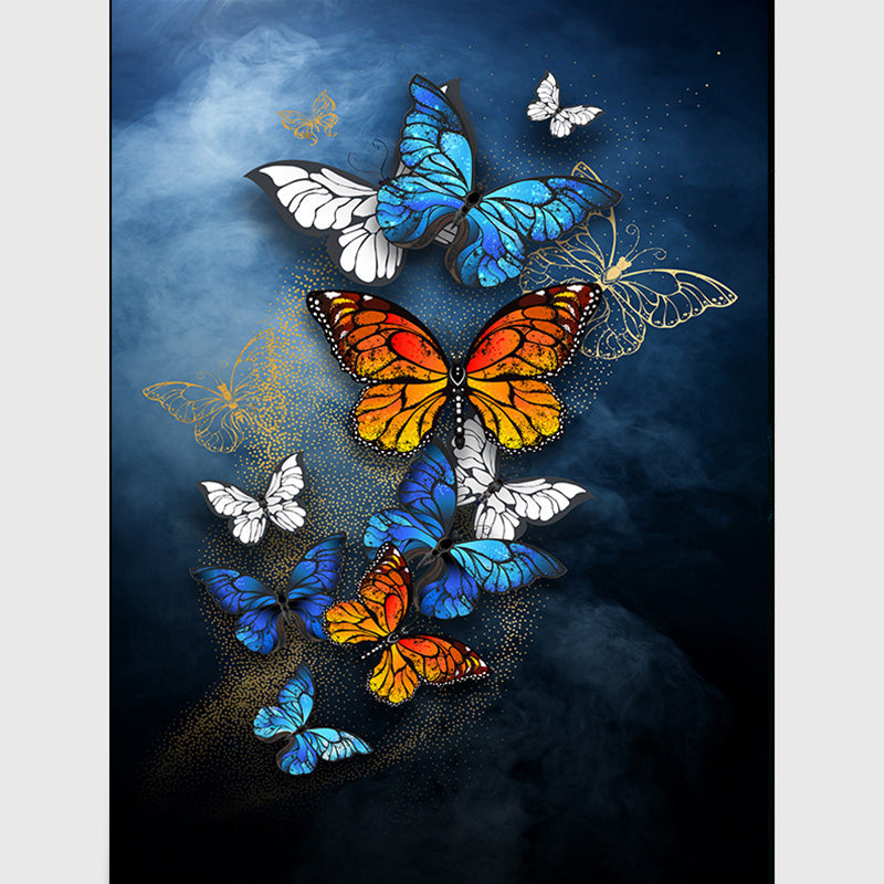 Novelty Butterfly Pattern Rug Multi-Color Polyster Carpet Anti-Slip Backing Machine Washable Indoor Rug for Living Room Blue Clearhalo 'Area Rug' 'Rug' 2215902