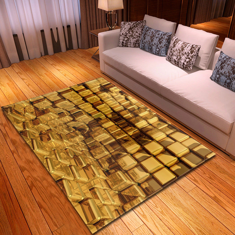 Contemporary Decoration Rug Multicolored 3D Colorblock Carpet Synthetics Easy Care Anti-Slip Stain-Resistant Rug Yellow Clearhalo 'Area Rug' 'Rug' 2215948