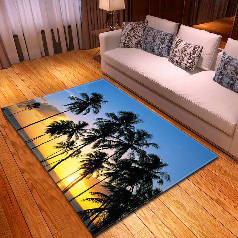 Multi Colored Beach Print Rug Polypropylene Trendy Area Carpet Non-Slip Backing Pet Friendly Rug for Parlor Clearhalo 'Area Rug' 'Rug' 2215968