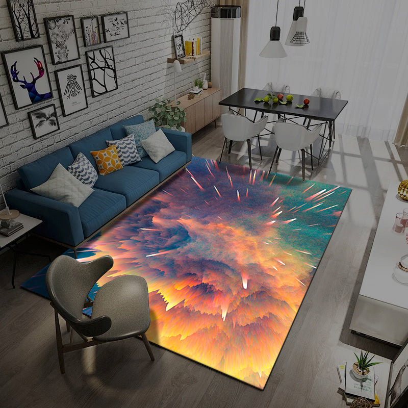 Multicolor Novelty Rug Synthetics Starry Sky Area Rug Anti-Slip Backing Pet Friendly Carpet for Living Room Clearhalo 'Area Rug' 'Rug' 2215999