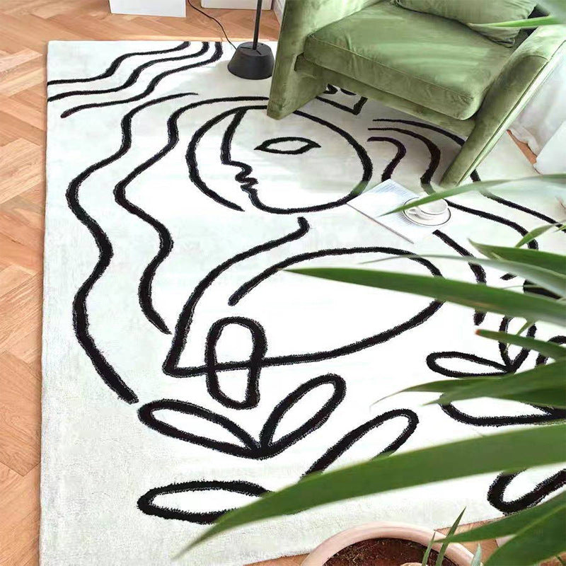 Simplicity Bedroom Rug Multi-Colored Abstract Cartoon Area Rug Polyster Pet Friendly Anti-Slip Carpet Clearhalo 'Area Rug' 'Rug' 2216074