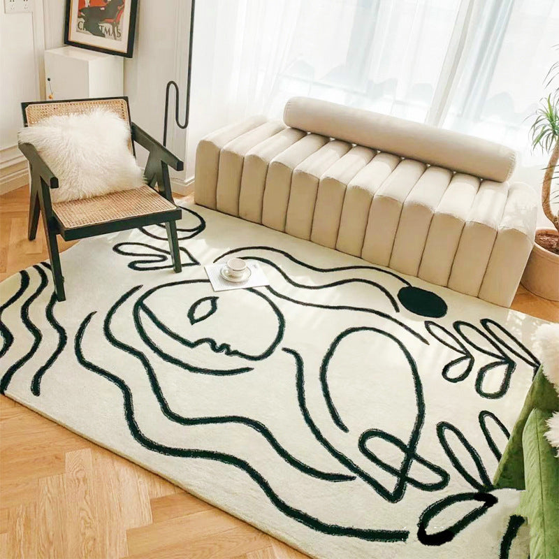 Simplicity Bedroom Rug Multi-Colored Abstract Cartoon Area Rug Polyster Pet Friendly Anti-Slip Carpet Clearhalo 'Area Rug' 'Rug' 2216075