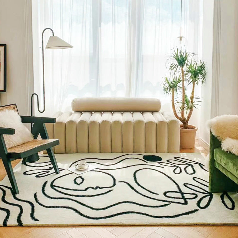 Simplicity Bedroom Rug Multi-Colored Abstract Cartoon Area Rug Polyster Pet Friendly Anti-Slip Carpet Clearhalo 'Area Rug' 'Rug' 2216076