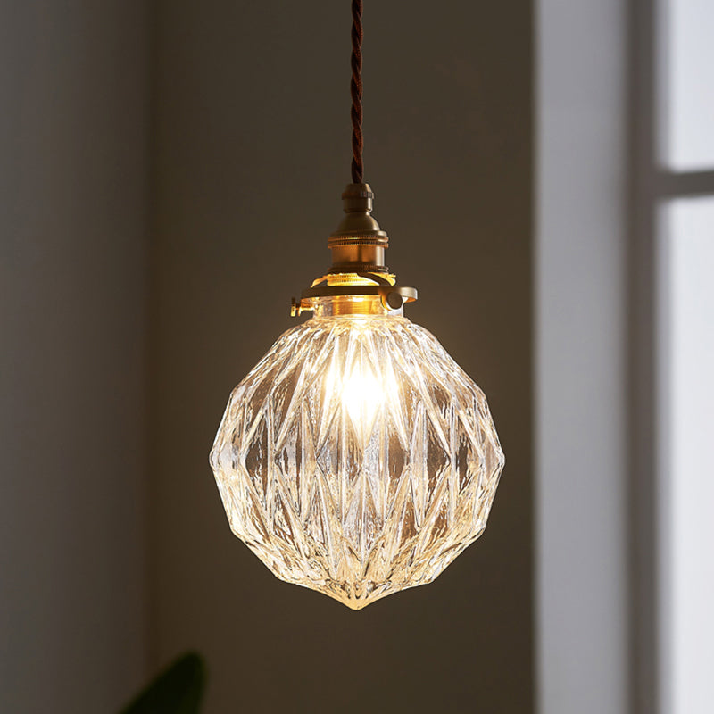 Industrial Sphere Ceiling Light Single Clear Glass Hanging Pendant Light for Living Room Clear B Clearhalo 'Ceiling Lights' 'Glass shade' 'Glass' 'Industrial Pendants' 'Industrial' 'Middle Century Pendants' 'Pendant Lights' 'Pendants' 'Tiffany' Lighting' 2216324