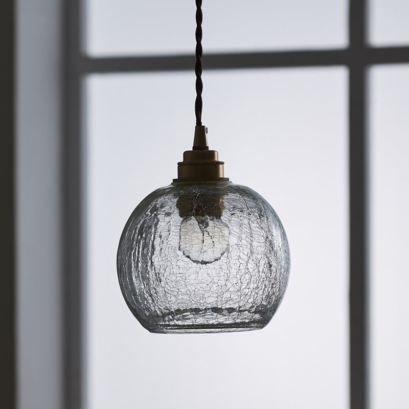 Industrial Sphere Ceiling Light Single Clear Glass Hanging Pendant Light for Living Room Clearhalo 'Ceiling Lights' 'Glass shade' 'Glass' 'Industrial Pendants' 'Industrial' 'Middle Century Pendants' 'Pendant Lights' 'Pendants' 'Tiffany' Lighting' 2216328