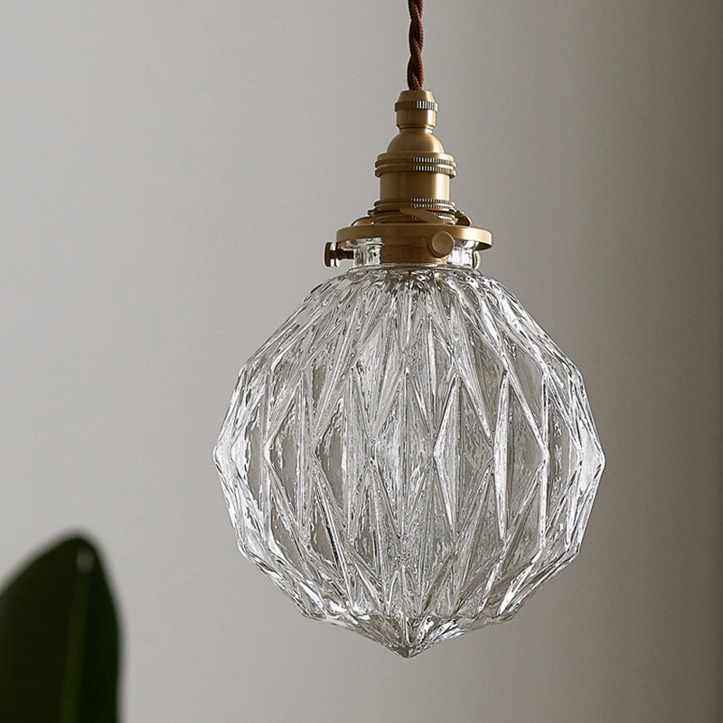 Industrial Sphere Ceiling Light Single Clear Glass Hanging Pendant Light for Living Room Clearhalo 'Ceiling Lights' 'Glass shade' 'Glass' 'Industrial Pendants' 'Industrial' 'Middle Century Pendants' 'Pendant Lights' 'Pendants' 'Tiffany' Lighting' 2216329