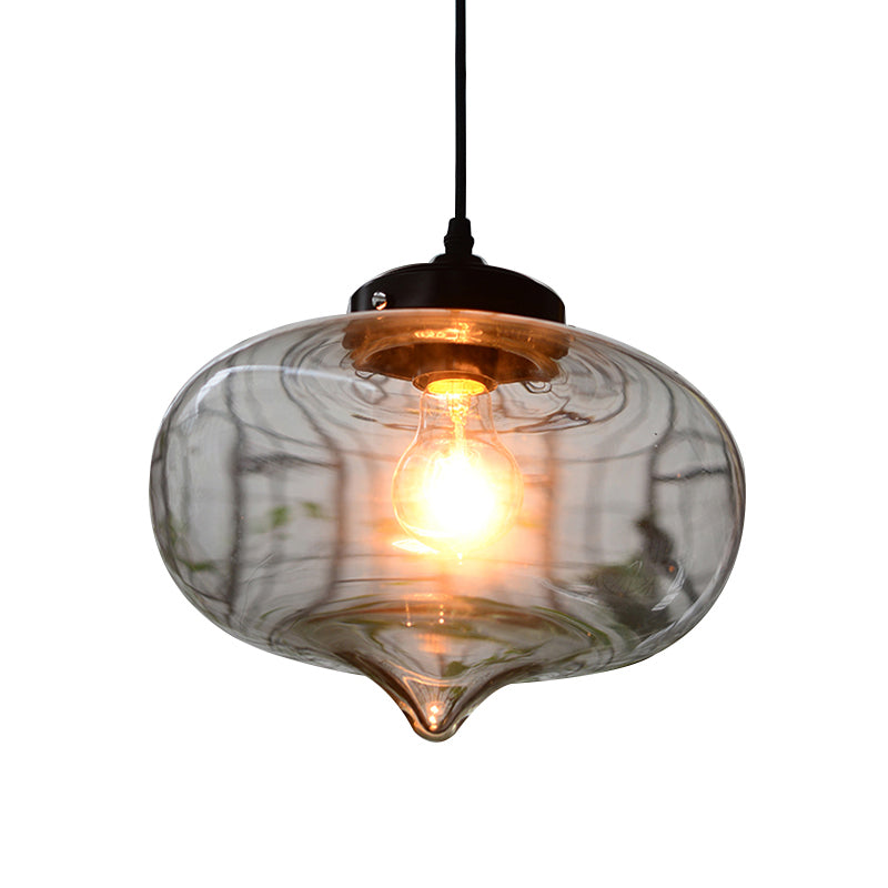 Blown Glass Shaded Hanging Light Simplicity 1��Bulb Restaurant Pendant Light Fixture Clearhalo 'Ceiling Lights' 'Glass shade' 'Glass' 'Industrial Pendants' 'Industrial' 'Middle Century Pendants' 'Pendant Lights' 'Pendants' 'Tiffany' Lighting' 2216343