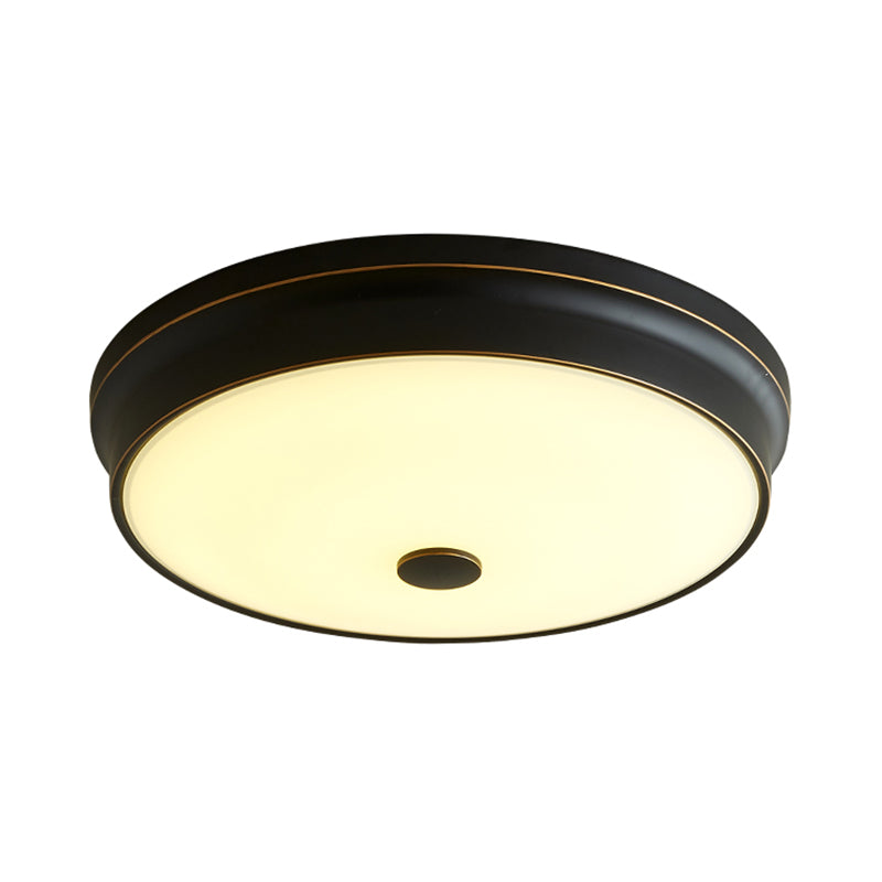 Classic Shaded LED Flush Mount Lighting Opal Glass Flush Mount Fixture in Black for Corridor Clearhalo 'Ceiling Lights' 'Close To Ceiling Lights' 'Close to ceiling' 'Flush mount' Lighting' 2216782