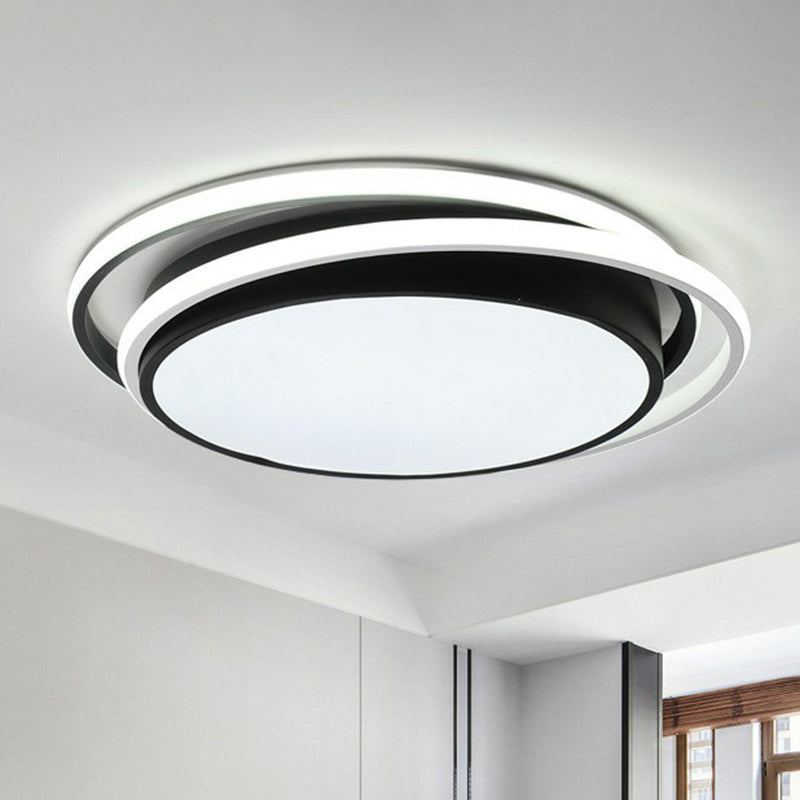 Modern Ultrathin Round LED Flush Mount Acrylic Living Room Flushmount Ceiling Light Black White Clearhalo 'Ceiling Lights' 'Close To Ceiling Lights' 'Close to ceiling' 'Flush mount' Lighting' 2217376