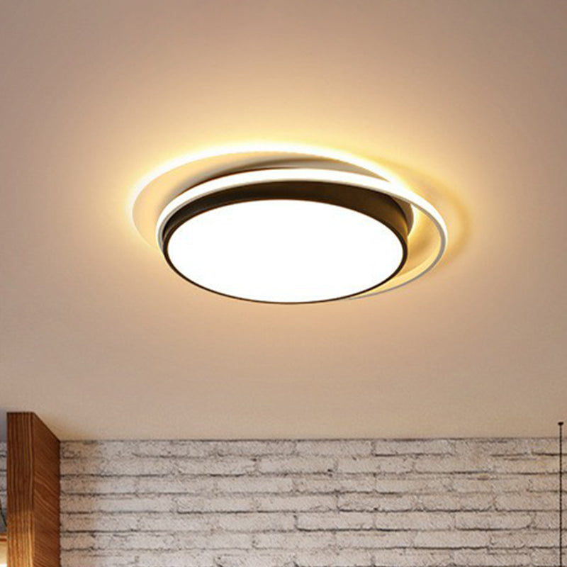 Circle Shaped Bedroom Flush Light Acrylic Modern Style LED Flush Ceiling Light Fixture Black Clearhalo 'Ceiling Lights' 'Close To Ceiling Lights' 'Close to ceiling' 'Flush mount' Lighting' 2217397