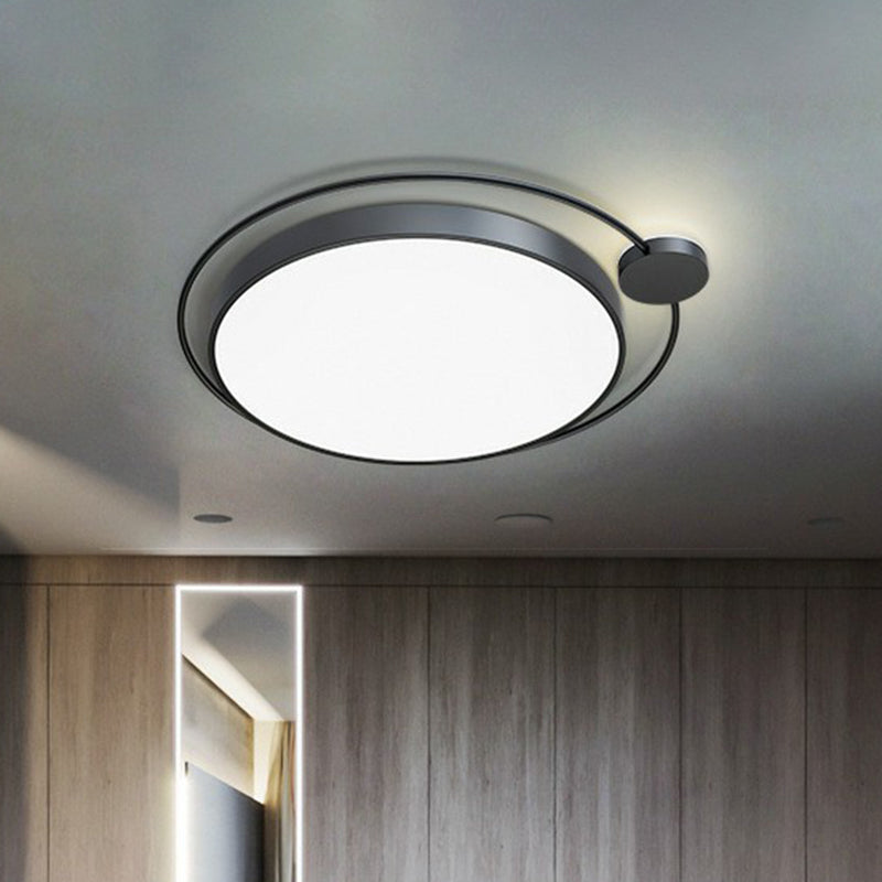 Circular Bedroom LED Flush Mount Light Acrylic Simplicity Flush Mount Ceiling Light Black Clearhalo 'Ceiling Lights' 'Close To Ceiling Lights' 'Close to ceiling' 'Flush mount' Lighting' 2217417