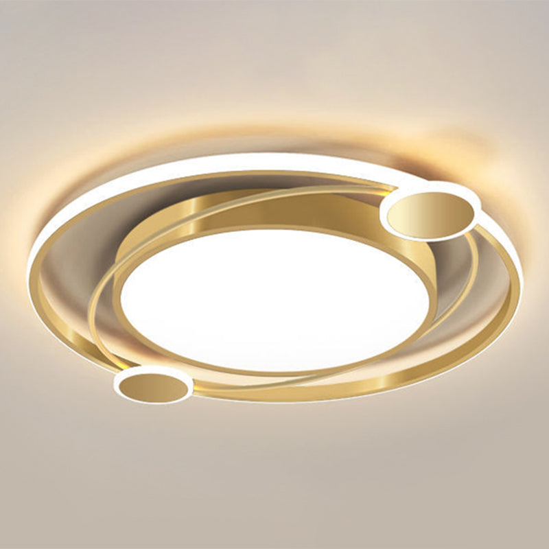 Nordic Style Planet Flush Ceiling Light Metal Living Room LED Flush Mount Lighting Fixture in Gold Clearhalo 'Ceiling Lights' 'Close To Ceiling Lights' 'Close to ceiling' 'Flush mount' Lighting' 2217441