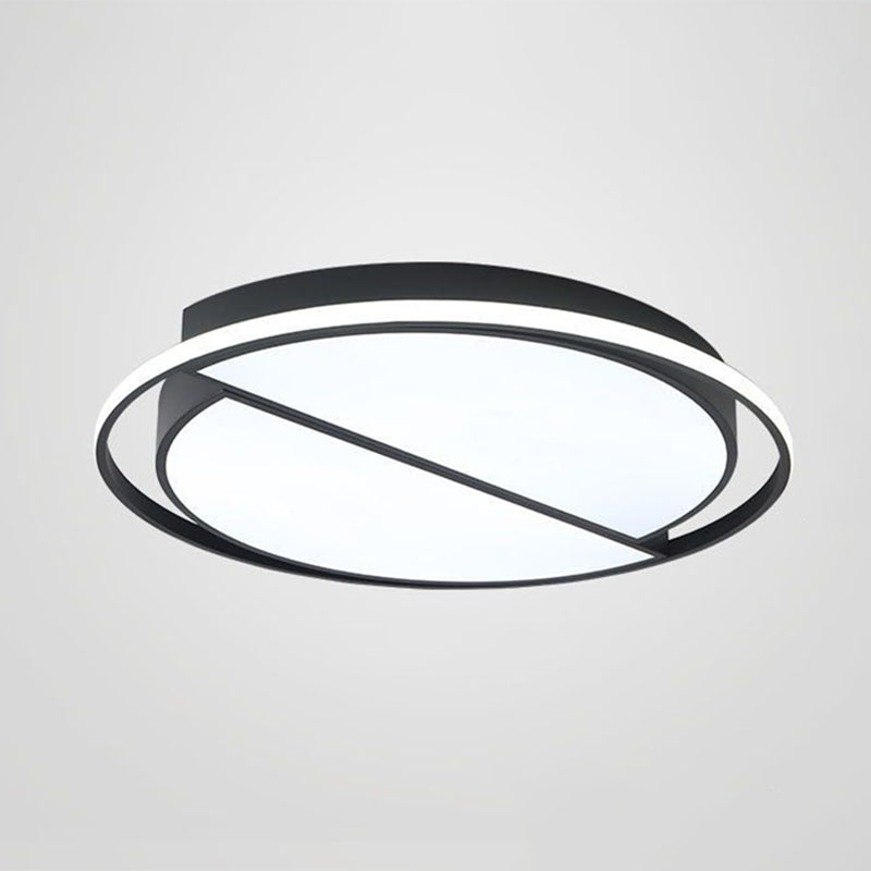 Black Splicing Round LED Flush Mount Modern Metal Flushmount Ceiling Light for Study Room Clearhalo 'Ceiling Lights' 'Close To Ceiling Lights' 'Close to ceiling' 'Flush mount' Lighting' 2217465