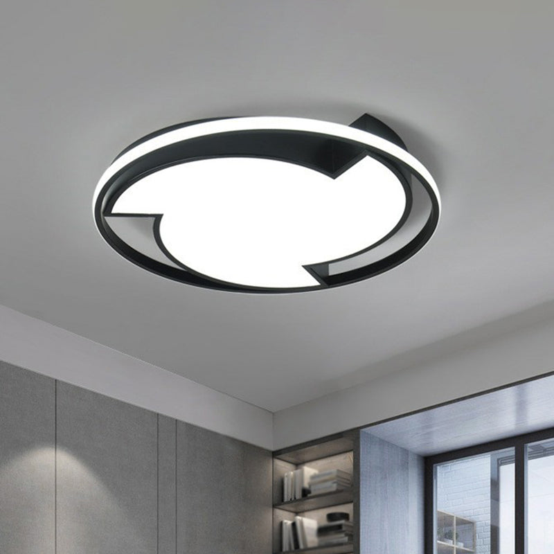 Circle Aluminum Flush Ceiling Light Contemporary Black LED Flush Mount Lighting Fixture Clearhalo 'Ceiling Lights' 'Close To Ceiling Lights' 'Close to ceiling' 'Flush mount' Lighting' 2217494