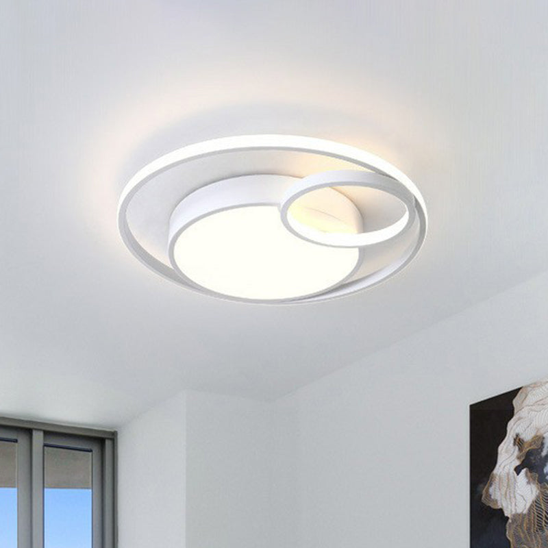 Round Bedroom LED Flush Mounted Light Acrylic Simplicity Flush Mount Ceiling Light White Clearhalo 'Ceiling Lights' 'Close To Ceiling Lights' 'Close to ceiling' 'Flush mount' Lighting' 2217503