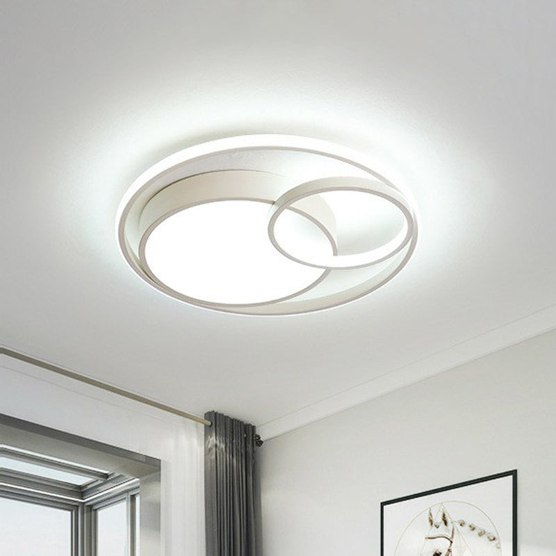 Modern Style Circle Flush Light Acrylic Study Room LED Flush Ceiling Light Fixture White White Clearhalo 'Ceiling Lights' 'Close To Ceiling Lights' 'Close to ceiling' 'Flush mount' Lighting' 2217508