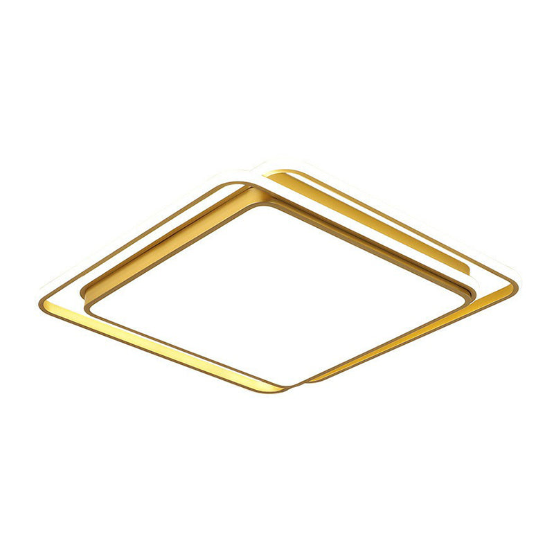 Geometrical Flush Mount Lighting Minimalist Acrylic Bedroom LED Flush Mount Fixture in Gold Clearhalo 'Ceiling Lights' 'Close To Ceiling Lights' 'Close to ceiling' 'Flush mount' Lighting' 2217516