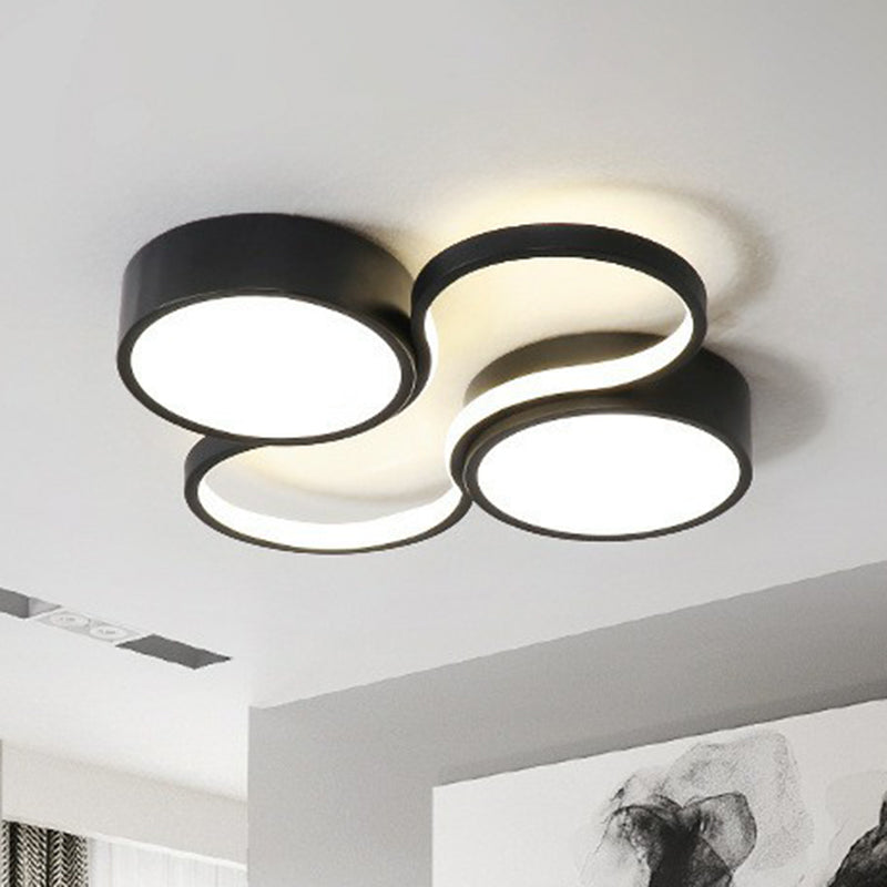 Circular Study Room LED Flush Mount Light Acrylic Simplicity Flush Mount Ceiling Light Black Clearhalo 'Ceiling Lights' 'Close To Ceiling Lights' 'Close to ceiling' 'Flush mount' Lighting' 2217531