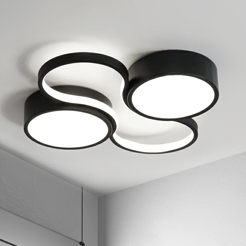 Circular Study Room LED Flush Mount Light Acrylic Simplicity Flush Mount Ceiling Light Black White Clearhalo 'Ceiling Lights' 'Close To Ceiling Lights' 'Close to ceiling' 'Flush mount' Lighting' 2217534