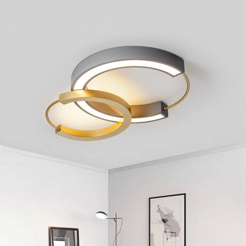 Modern Style Ring Flush Light Metal Living Room LED Flush Ceiling Light Fixture in Gold Gold Clearhalo 'Ceiling Lights' 'Close To Ceiling Lights' 'Close to ceiling' 'Flush mount' Lighting' 2217536