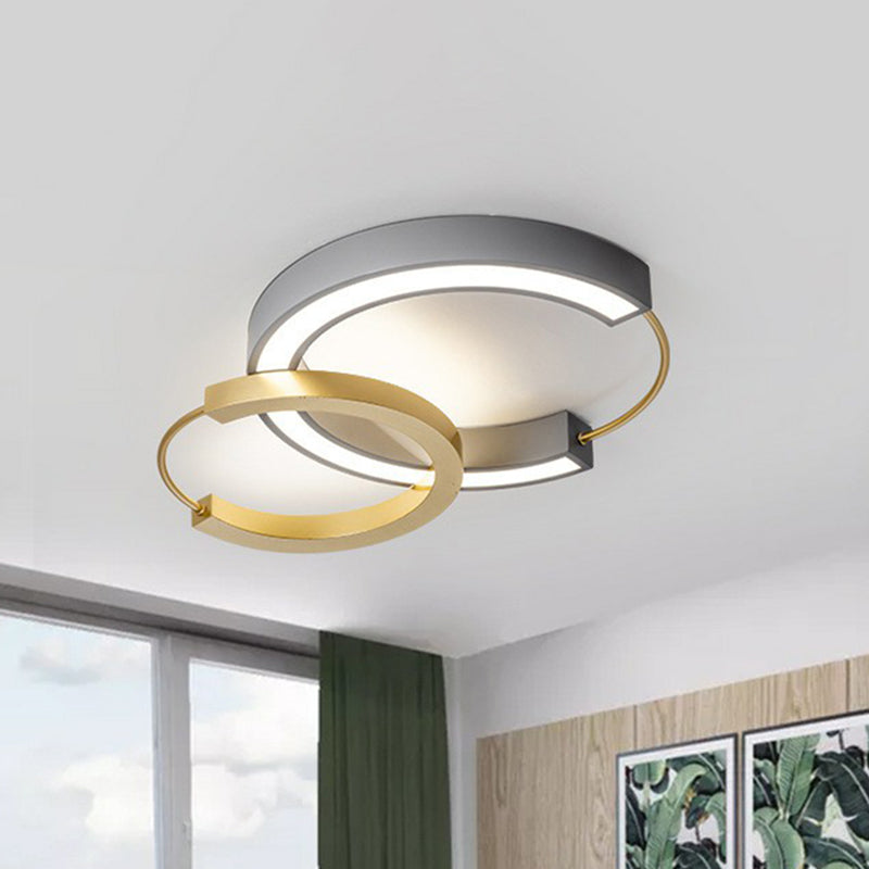 Modern Style Ring Flush Light Metal Living Room LED Flush Ceiling Light Fixture in Gold Clearhalo 'Ceiling Lights' 'Close To Ceiling Lights' 'Close to ceiling' 'Flush mount' Lighting' 2217537