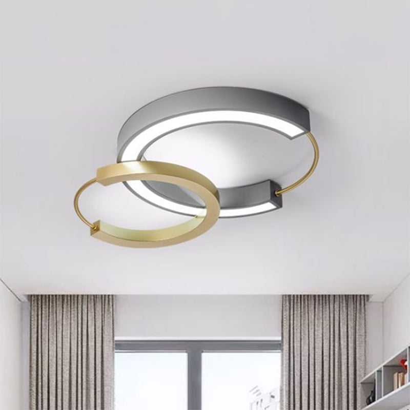 Modern Style Ring Flush Light Metal Living Room LED Flush Ceiling Light Fixture in Gold Clearhalo 'Ceiling Lights' 'Close To Ceiling Lights' 'Close to ceiling' 'Flush mount' Lighting' 2217538