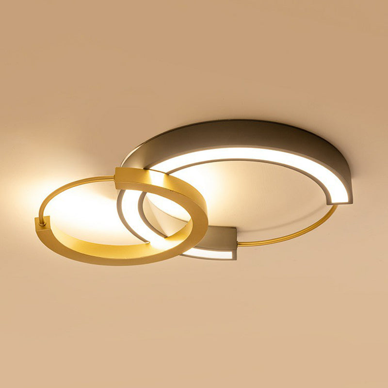 Modern Style Ring Flush Light Metal Living Room LED Flush Ceiling Light Fixture in Gold Clearhalo 'Ceiling Lights' 'Close To Ceiling Lights' 'Close to ceiling' 'Flush mount' Lighting' 2217539