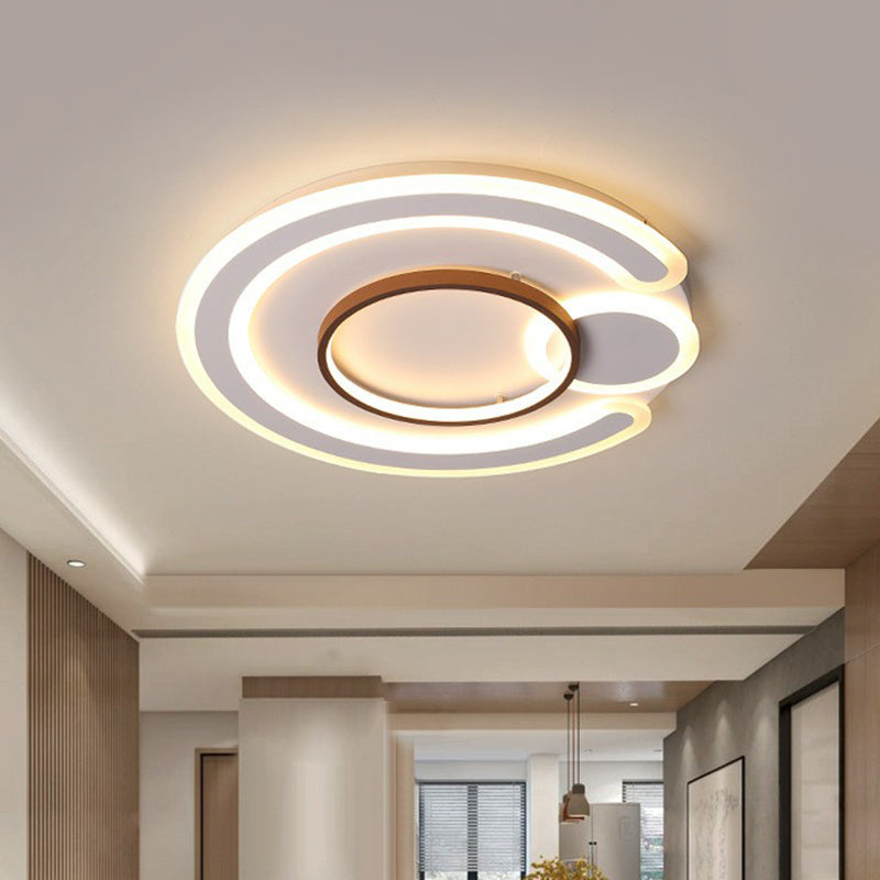 Acrylic Circular Shape LED Flush Mount Nordic Style Coffee Flushmount Ceiling Light Clearhalo 'Ceiling Lights' 'Close To Ceiling Lights' 'Close to ceiling' 'Flush mount' Lighting' 2217547