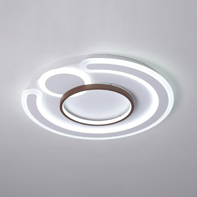 Acrylic Circular Shape LED Flush Mount Nordic Style Coffee Flushmount Ceiling Light Coffee White Clearhalo 'Ceiling Lights' 'Close To Ceiling Lights' 'Close to ceiling' 'Flush mount' Lighting' 2217550