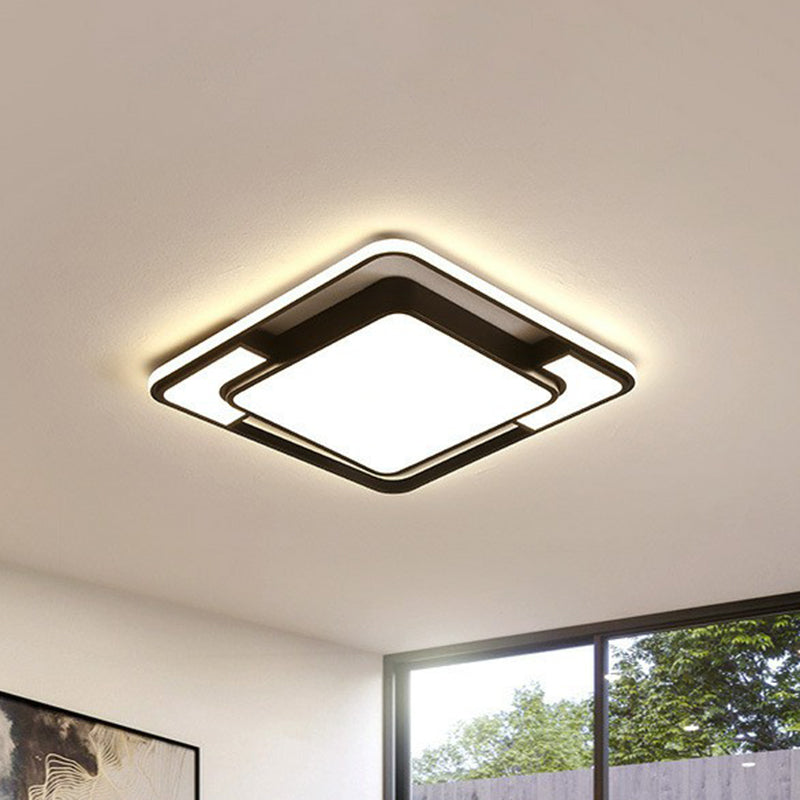 Splicing LED Flush Mount Light Simplicity Acrylic Bedroom Flush Mount Ceiling Light in Black Clearhalo 'Ceiling Lights' 'Close To Ceiling Lights' 'Close to ceiling' 'Flush mount' Lighting' 2217553