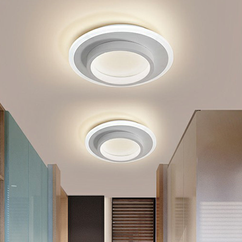 Nordic Style Geometrical Flush Light Acrylic Corridor LED Flush Ceiling Light Fixture White Round Clearhalo 'Ceiling Lights' 'Close To Ceiling Lights' 'Close to ceiling' 'Flush mount' Lighting' 2217573