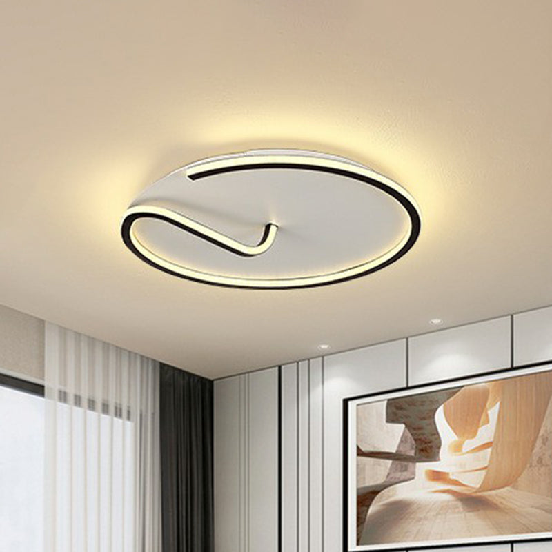 Circular Flush Mount Lighting Minimalist Aluminum Study Room LED Flush Mount Fixture Clearhalo 'Ceiling Lights' 'Close To Ceiling Lights' 'Close to ceiling' 'Flush mount' Lighting' 2217575