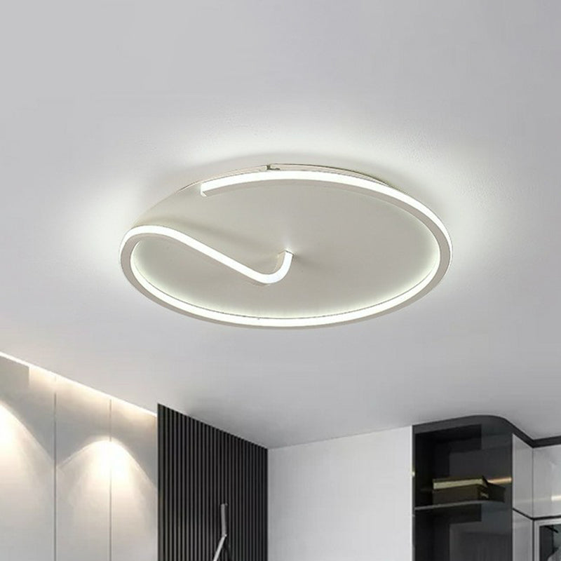 Circular Flush Mount Lighting Minimalist Aluminum Study Room LED Flush Mount Fixture Clearhalo 'Ceiling Lights' 'Close To Ceiling Lights' 'Close to ceiling' 'Flush mount' Lighting' 2217576