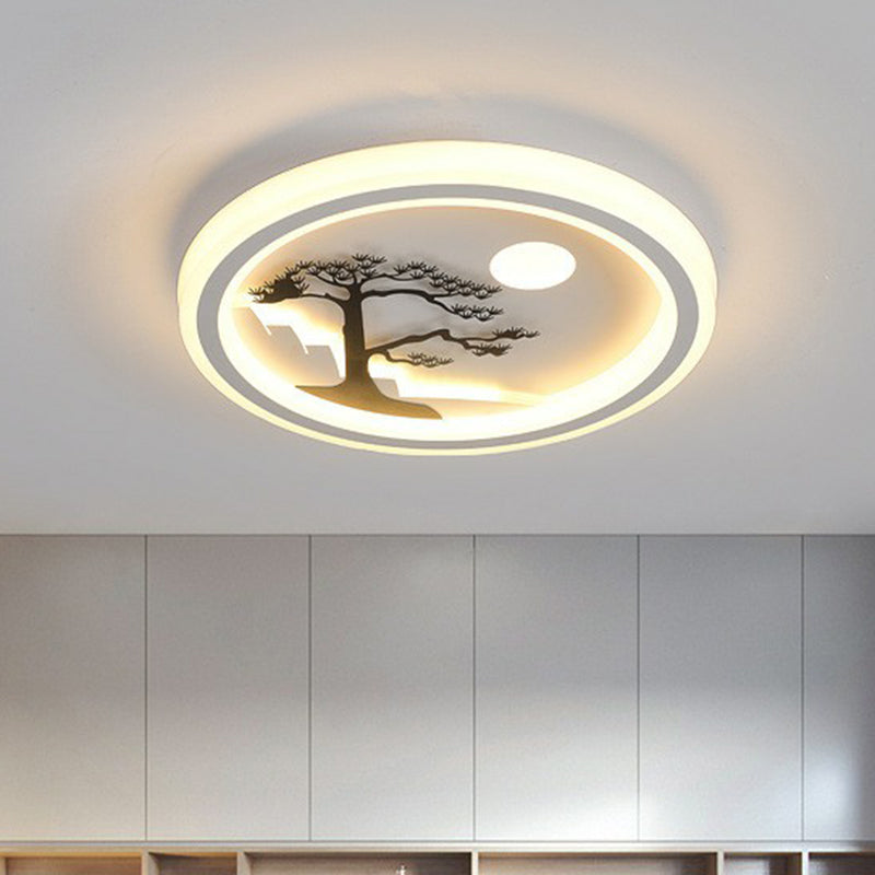 Circular Bedroom Flush Ceiling Light Metal Nordic Style LED Flush Mount Lighting Fixture in White Clearhalo 'Ceiling Lights' 'Close To Ceiling Lights' 'Close to ceiling' 'Flush mount' Lighting' 2217625